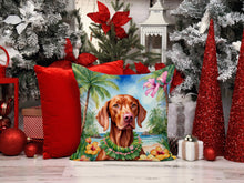 Load image into Gallery viewer, Vizsla Luau Throw Pillow - 14x14 Decorative Pillow – Art for Your Home &amp; Patio