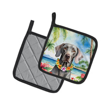 Load image into Gallery viewer, Weimaraner Luau Pot Holders - Set of 2 Decorative Kitchen Helpers | Made in the USA
