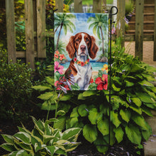 Load image into Gallery viewer, Welsh Springer Spaniel Luau Garden Flag – Tropical Dog Decor with Hibiscus &amp; Palm Leaves