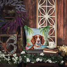 Load image into Gallery viewer, Welsh Springer Spaniel Luau Throw Pillow - 14x14 Decorative Pillow – Art for Your Home &amp; Patio