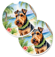 Load image into Gallery viewer, Welsh Terrier Luau Car Coasters – Set of 2 - Absorbent Stone with Fun &amp; Functional Artwork