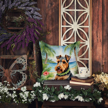 Load image into Gallery viewer, Welsh Terrier Luau Throw Pillow - 14x14 Decorative Pillow – Art for Your Home &amp; Patio