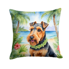 Load image into Gallery viewer, Welsh Terrier Luau Throw Pillow - 14x14 Decorative Pillow – Art for Your Home &amp; Patio