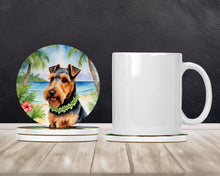 Load image into Gallery viewer, Welsh Terrier Luau Large Sandstone Coasters Pack of 4