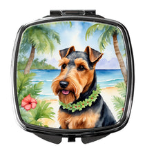 Load image into Gallery viewer, Welsh Terrier Luau Compact Mirror – Stylish Purse Mirror with Artistic Covers