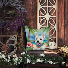 Load image into Gallery viewer, Westie Luau Throw Pillow - 14x14 Decorative Pillow – Art for Your Home &amp; Patio