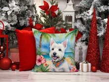 Load image into Gallery viewer, Westie Luau Throw Pillow - 14x14 Decorative Pillow – Art for Your Home &amp; Patio