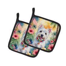 Load image into Gallery viewer, Westie Luau Pot Holders - Set of 2 Decorative Kitchen Helpers | Made in the USA