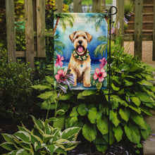 Load image into Gallery viewer, Wheaten Terrier Luau Garden Flag – Tropical Dog Decor with Hibiscus &amp; Palm Leaves