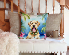 Load image into Gallery viewer, Wheaten Terrier Luau Throw Pillow - 14x14 Decorative Pillow – Art for Your Home &amp; Patio