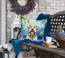 Load image into Gallery viewer, Wheaten Terrier Luau Throw Pillow