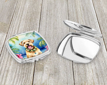 Load image into Gallery viewer, Wheaten Terrier Luau Compact Mirror – Stylish Purse Mirror with Artistic Covers