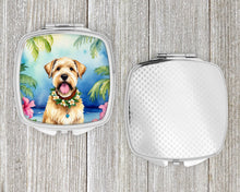 Load image into Gallery viewer, Wheaten Terrier Luau Compact Mirror – Stylish Purse Mirror with Artistic Covers
