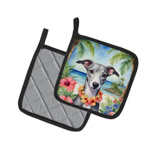 Load image into Gallery viewer, Whippet Luau Pot Holders - Set of 2 Decorative Kitchen Helpers | Made in the USA