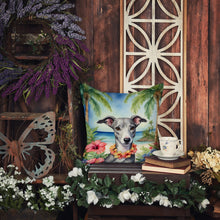 Load image into Gallery viewer, Whippet Luau Throw Pillow - 14x14 Decorative Pillow – Art for Your Home &amp; Patio