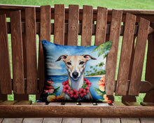 Load image into Gallery viewer, Whippet Luau Throw Pillow - 14x14 Decorative Pillow – Art for Your Home &amp; Patio