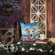 Load image into Gallery viewer, Whippet Luau Throw Pillow - 14x14 Decorative Pillow – Art for Your Home &amp; Patio