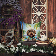 Load image into Gallery viewer, Wirehaired Pointing Griffon Luau Throw Pillow - 14x14 Decorative Pillow – Art for Your Home &amp; Patio