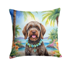 Load image into Gallery viewer, Wirehaired Pointing Griffon Luau Throw Pillow - 14x14 Decorative Pillow – Art for Your Home &amp; Patio