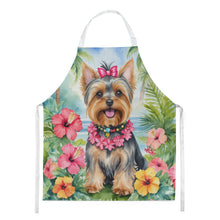 Load image into Gallery viewer, Yorkshire Terrier Luau Apron – Artist-Designed Kitchen, BBQ &amp; Craft Apron