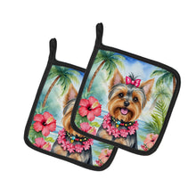 Load image into Gallery viewer, Yorkshire Terrier Luau Pot Holders - Set of 2 Decorative Kitchen Helpers | Made in the USA