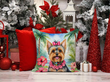 Load image into Gallery viewer, Yorkshire Terrier Luau Throw Pillow - 14x14 Decorative Pillow – Art for Your Home &amp; Patio