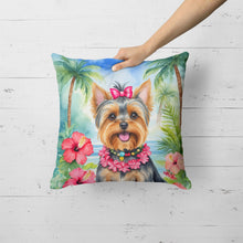 Load image into Gallery viewer, Yorkshire Terrier Luau Throw Pillow