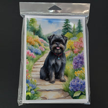 Load image into Gallery viewer, Affenpinscher Greeting Cards - Spring Garden Pack of 8 Blank Note Cards with Envelopes
