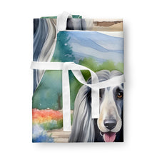 Load image into Gallery viewer, Afghan Hound Spring Garden Apron – Artist-Designed Kitchen, BBQ &amp; Craft Apron