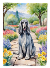 Load image into Gallery viewer, Afghan Hound Spring Path House Flag