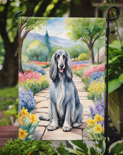 Load image into Gallery viewer, Afghan Hound Spring Path Garden Flag  – Dog-Themed Floral Outdoor Decor