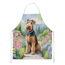 Load image into Gallery viewer, Airedale Terrier Spring Garden Apron – Artist-Designed Kitchen, BBQ &amp; Craft Apron