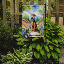 Load image into Gallery viewer, Airedale Terrier Spring Path Garden Flag  – Dog-Themed Floral Outdoor Decor