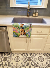 Load image into Gallery viewer, Airedale Terrier Spring Garden Kitchen Towel