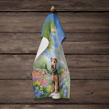 Load image into Gallery viewer, Airedale Terrier Spring Garden Kitchen Towel
