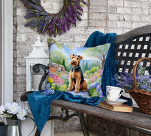 Load image into Gallery viewer, Airedale Terrier Spring Garden Throw Pillow