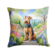 Load image into Gallery viewer, Airedale Terrier Spring Garden Throw Pillow
