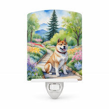 Load image into Gallery viewer, Akita Spring Garden Ceramic Night Light Compact, UL-Certified, Ideal for Bedroom, Bathroom, Nursery, Hallway, Kitchen, 6x4x3, Multicolor