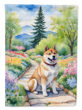 Load image into Gallery viewer, Akita Spring Garden Path Flag  – Dog-Themed Floral Outdoor Decor
