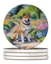 Load image into Gallery viewer, Akita Spring Garden Large Sandstone Coasters Pack of 4
