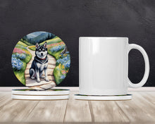 Load image into Gallery viewer, Alaskan Klee Kai Spring Garden Large Sandstone Coasters Pack of 4