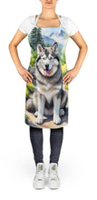 Load image into Gallery viewer, Alaskan Malamute Spring Garden Apron – Artist-Designed Kitchen, BBQ &amp; Craft Apron
