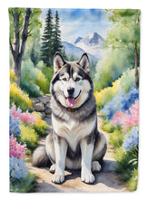 Load image into Gallery viewer, Alaskan Malamute Spring Path House Flag