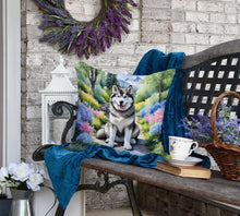 Load image into Gallery viewer, Alaskan Malamute Spring Garden Throw Pillow