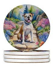 Load image into Gallery viewer, American Bulldog Spring Garden Large Sandstone Coasters Pack of 4