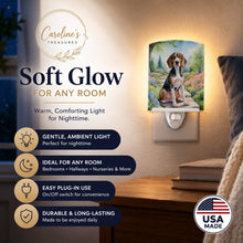 Load image into Gallery viewer, American English Coonhound Spring Garden Ceramic Night Light Compact, UL-Certified, Ideal for Bedroom, Bathroom, Nursery, Hallway, Kitchen, 6x4x3, Multicolor