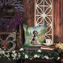 Load image into Gallery viewer, American English Coonhound Spring Garden Throw Pillow