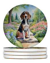 Load image into Gallery viewer, American English Coonhound Spring Garden Large Sandstone Coasters Pack of 4