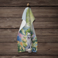 Load image into Gallery viewer, American Eskimo Spring Garden Kitchen Towel