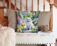Load image into Gallery viewer, American Eskimo Spring Garden Throw Pillow - 14x14 Decorative Pillow – Art for Your Home &amp; Patio